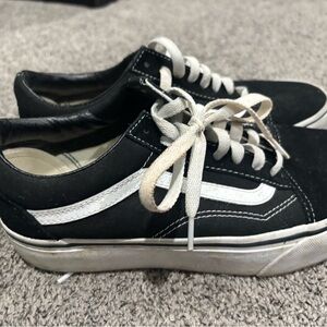 Classic Black and White Lace-Up Sneakers